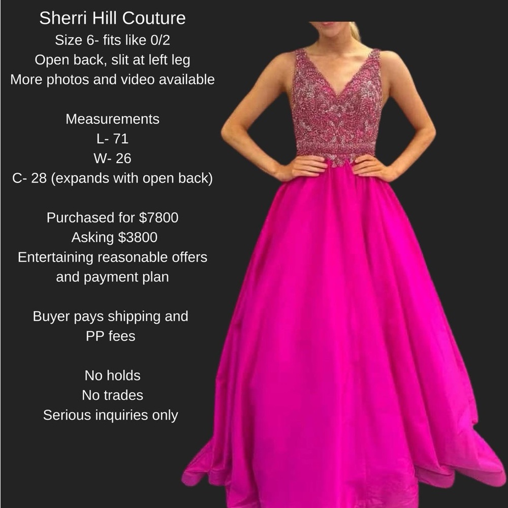 Sherri Hill Couture Fuchsia Embellished Dress